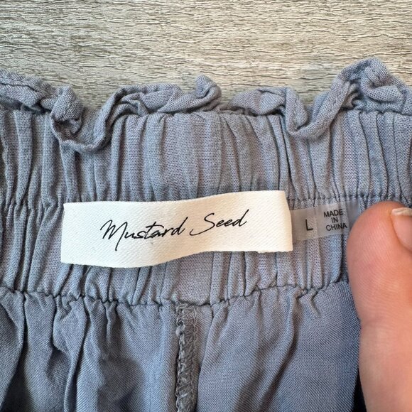 Mustard Seed Grey Ruffle Elastic Waist Skirt N31 - Picture 3 of 6